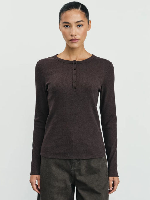 Лонгслив в рубчик с застежкой на груди / Zarina  фото 4