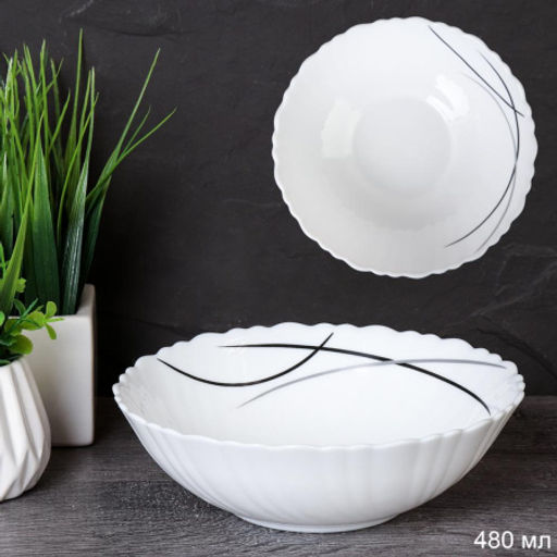 Салатник 480 мл 155 мм тарелка глубокая / TW-60 (7267-2) /уп 6/72/ Полосы классика