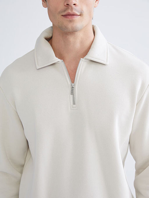 Polo Yaka Erkek Sweatshirt