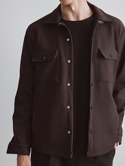 Regular Fit Erkek Dokulu G?mlek Ceket