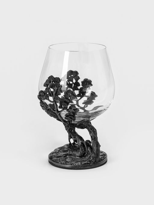 Бокал для коньяка «Лев», 310 мл, 8.3×2.3, стекло, прозрачный, серебряный