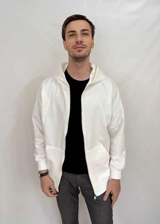 KM1854 Толстовка и футболка OVER SIZE (плотный хлопок) БЕЛЫЙ/ЧЕРНЫЙ