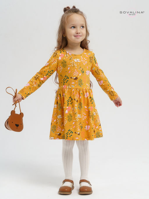 Платье Эля ежики на горчице - Sovalina фото 8