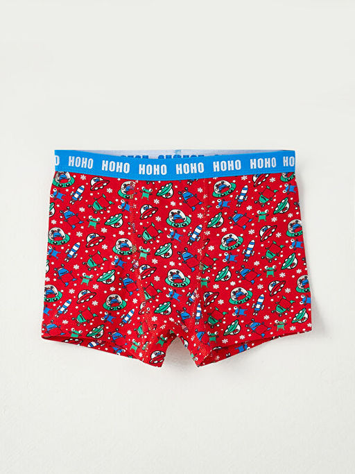 Bisiklet Yaka Bask?l? Pamuklu Erkek ?ocuk Atlet ve Boxer - Waikiki фото 3