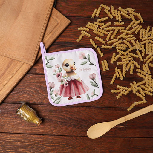 Прихватка Доляна Уточка 17х17 см, 35% хл, 65% пэ, ватин 250 г/м2  фото 5