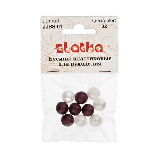 Бусина Zlatka пластик JJBS-01 10 мм 5 х 10 шт №02 АССОРТИ  фото 3