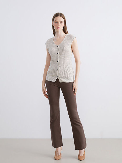 Crop Flare Kad?n Jean Pantolon
