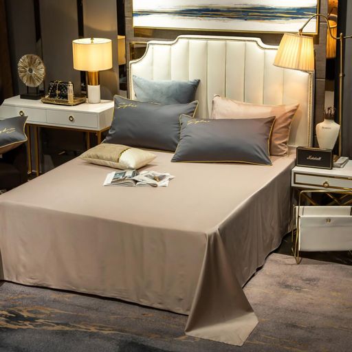 КПБ Mency однотонный с вышивкой MENO019 Евро