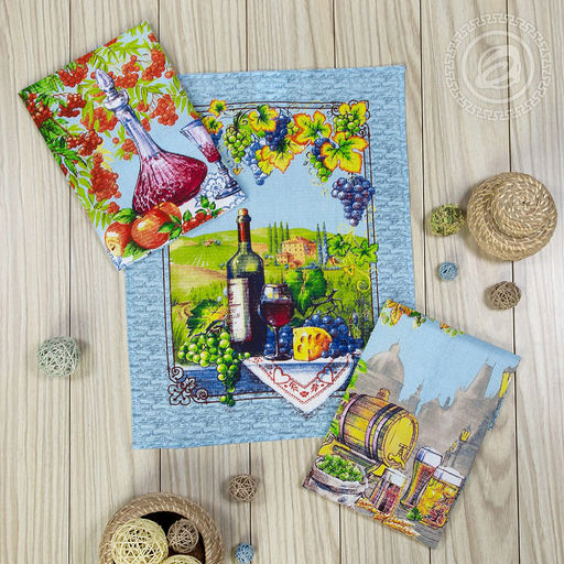 Полотенце вафельное 48х62см "Провинция", 171г/м2, хлопок 100%, комплект 3шт, "Домашняя мода" (Россия)