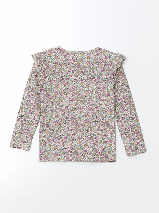 Bisiklet Yaka ?i?ekli K?z ?ocuk Bluz ve Tayt 2li - Waikiki фото 3