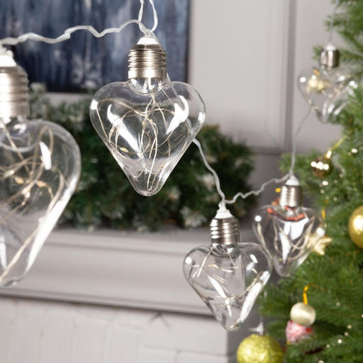 УЦЕНКА Гирлянда Нить 3 м с насадками Лампочки сердца, IP20, 80 LED, 220 В, 8 режимов, прозрачная нить, свечение мульти - Luazon lighting фото 7