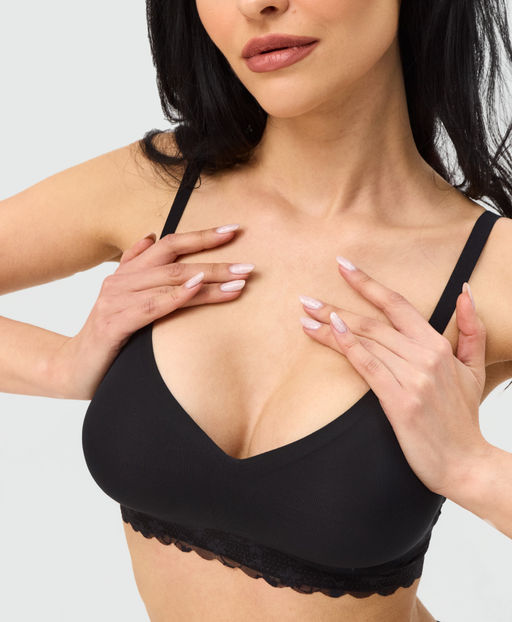 Топ-бюстье бюстгальтер бесшовный Vanessa for me S008 нейлон, эластан черный размеры S, M, L, XL