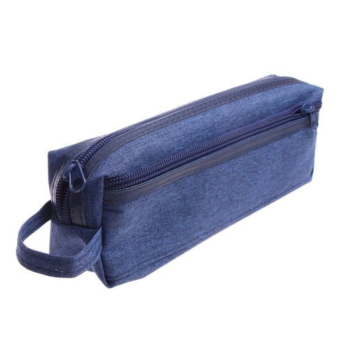 Пенал школьный на молнии Calligrata «Джинс», 2 отделения, МИКС