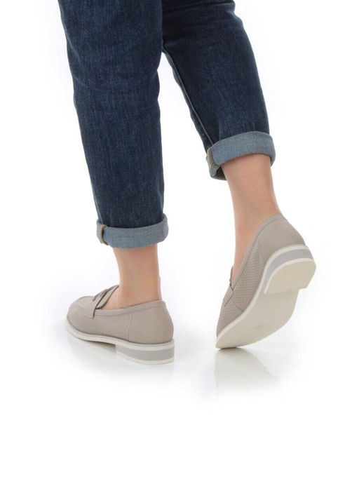 06-PDJ72-2 GRAY/GREEN Туфли женские (натуральная кожа)