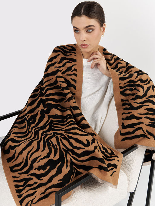 в составе ШЕРСТЬ и КАШЕМИР Большой, мягкий, теплый двусторонний палантин - Tantino фото 4