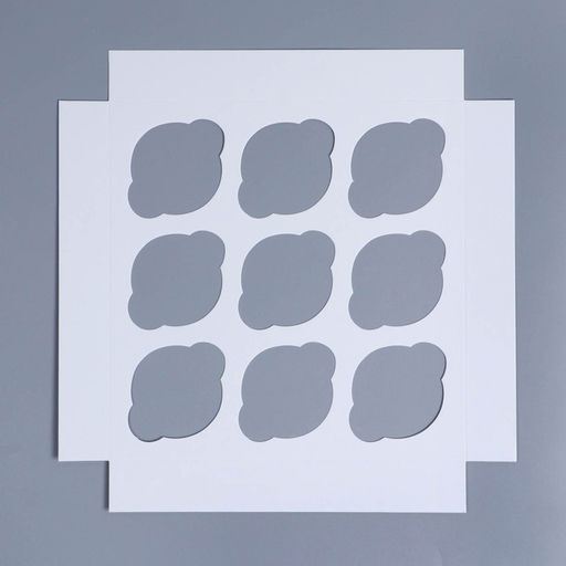 Цена за 5 шт. Коробка для капкейков, кондитерская упаковка с окном, 9 ячеек «Цветы», 25 х 25 х 10 см