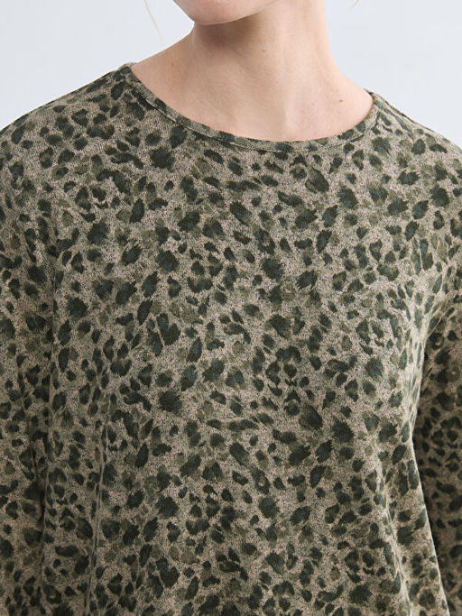 Bisiklet Yaka Desenli Bluz