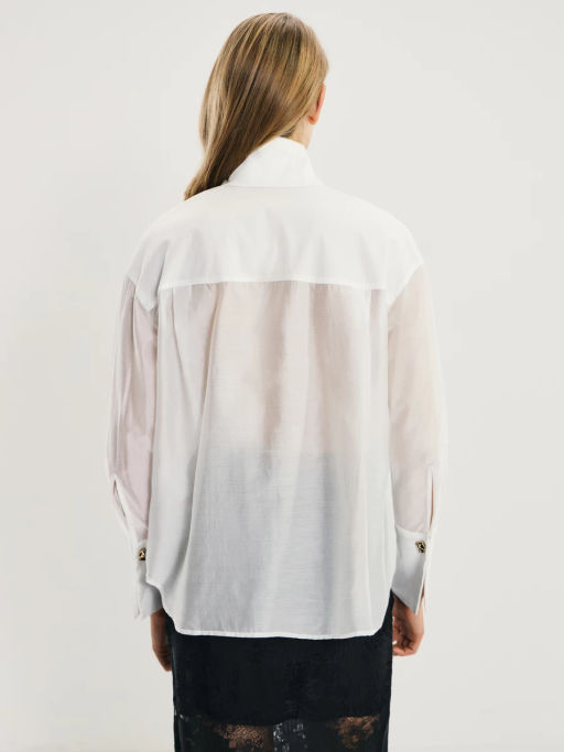 Блузка с манишкой из хлопка и тенселя / Zarina