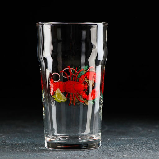 Цена за 12 шт. Пивной бокал «Деликатес», 570 мл, стекло, рисунок МИКС