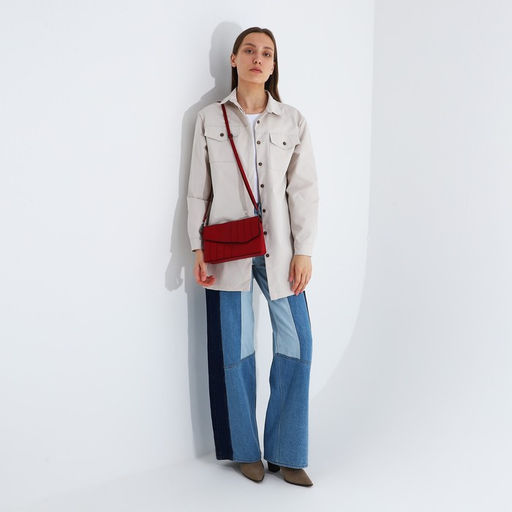 Сумка-клатч на магните, длинный ремень, цвет красный - Simaland фото 8