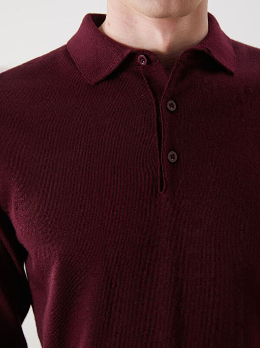 Polo Yaka Uzun Kollu Erkek Triko Kazak