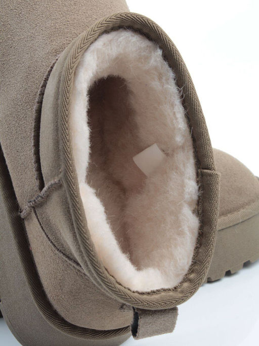 04-PF8520-6 KHAKI Угги женские (натуральная замша, 100% шерсть)