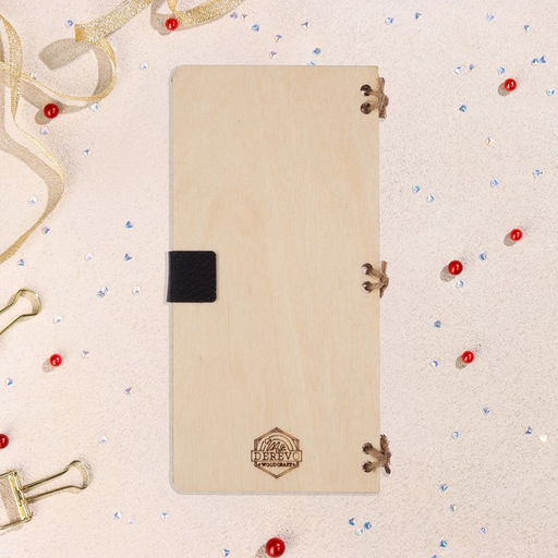 Конверт деревянный С Днём Рождения! ручная работа, светлый, букет, слоник, 16,5х8 см - Simaland фото 4