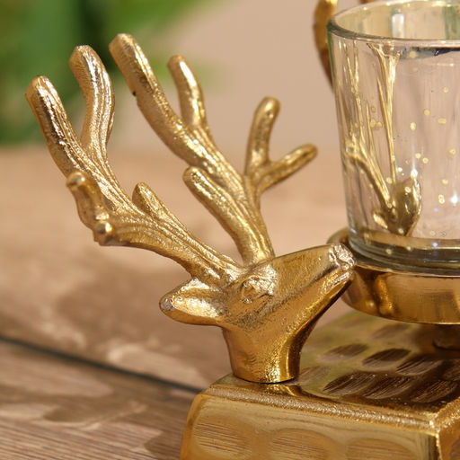 Подсвечник «Олени», 17×11×10 см, алюминий