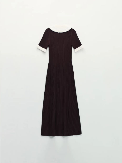 Вязаное платье миди с вискозой в составе / Zarina фото 11