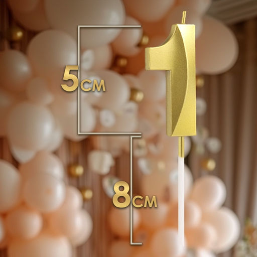 Цена за 2 шт. Свеча в торт на шпажке «Цифра 1», золотая, 5 см