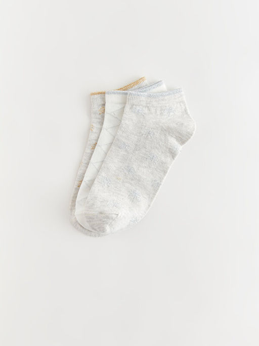 Desenli Kad?n Patik ?orap 3l?