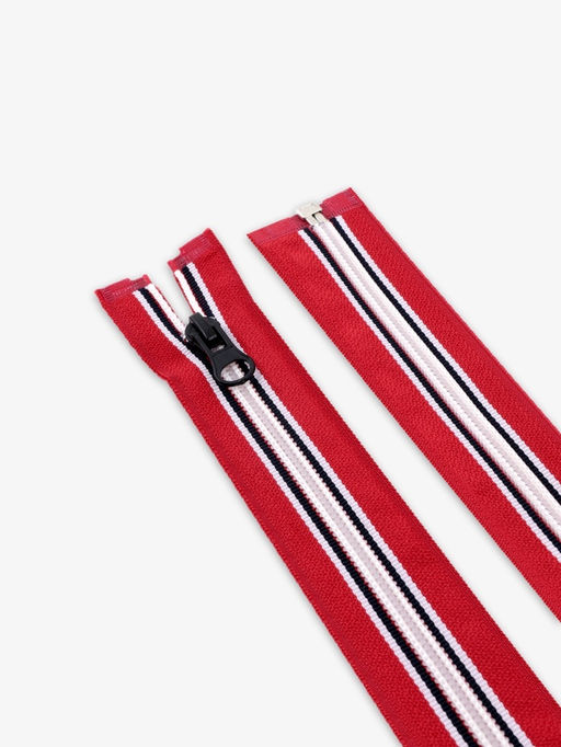 Цена за 10 шт. Молния «Спираль», №5, разъёмная, замок автомат, 60 см, красная, белая, чёрная