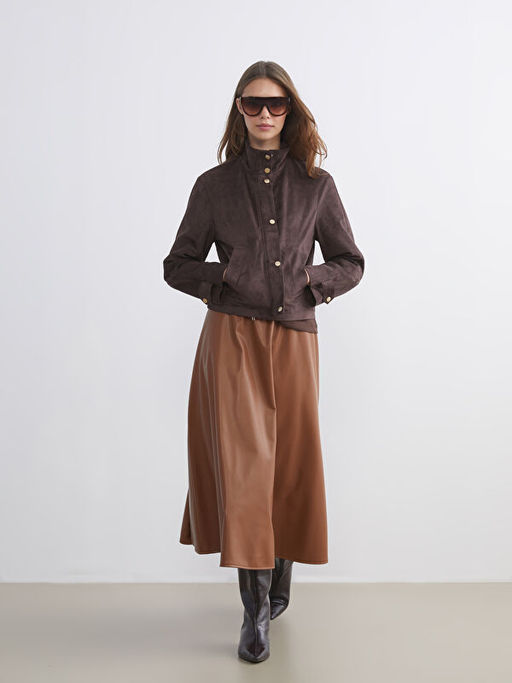 Dik Yaka S?et G?r?n?ml? Kad?n Ceket