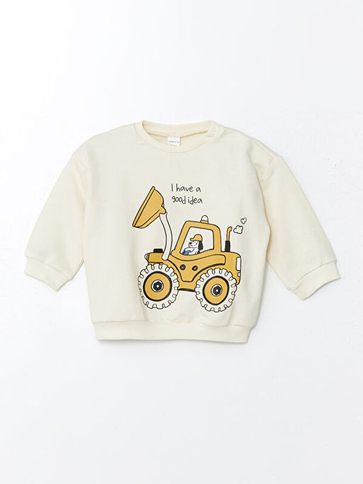 Bisiklet Yaka Uzun Kollu Bask?l? Erkek Bebek Sweatshirt ve E?ofman Alt 2li Tak?m - Waikiki фото 2