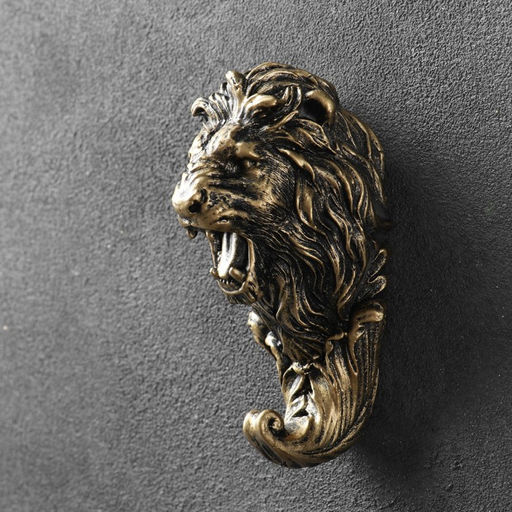 Крючок декоративный «Лев», декор настенный под бронзу, 6×6×12 см