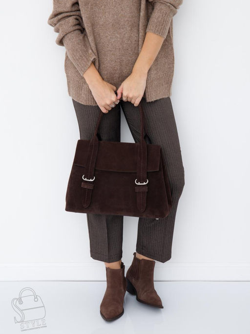 Сумка женская кожаная 1092M coffee Polina&Eiterou