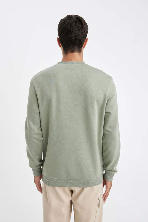 Толстый базовый свитшот обычного кроя с круглым вырезом - Defacto фото 6