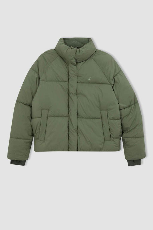 Водонепроницаемая куртка-пуховик с воротником-стойкой DeFactoFit  фото 10