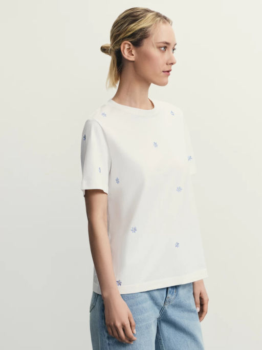 Футболка из хлопка с вышивкой / Zarina фото 11