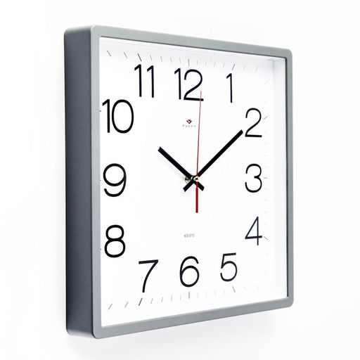 Часы настенные классические, бесшумные, плавный ход, 30×30 см, серые, от батарейки 1×АА