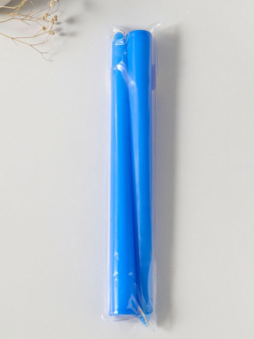 Цена за 2 шт. Свеча античная 25 см (набор 2 шт) 58 гр, 7 ч, цв. синий