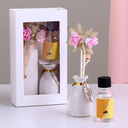 Набор подарочный с диффузором Ваза с цветком шоколад, Богатство Аромата фото 5