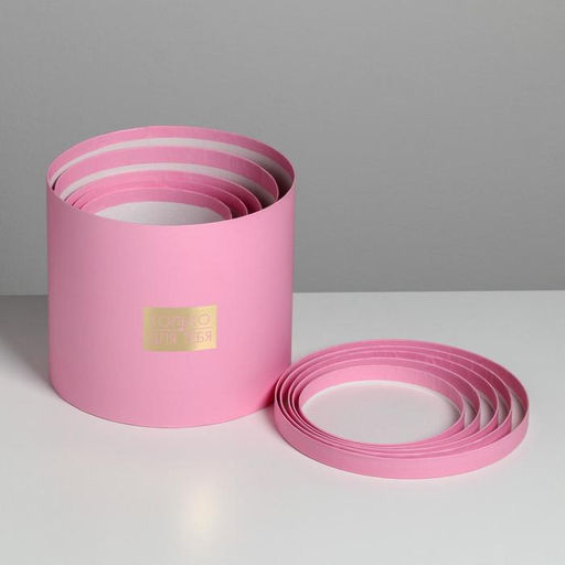 Набор коробок для цветов 5 в 1, упаковка подарочная, Нежность, 14?14?13 см - 22?22?19.5 см