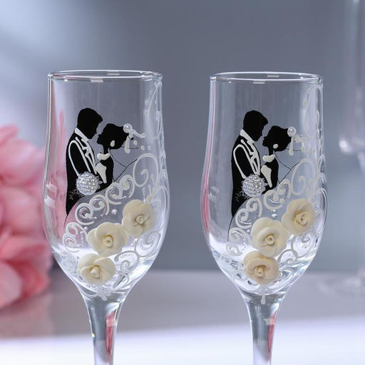 Свадебные бокалы «Жених и невеста», 2 шт. по 200 мл