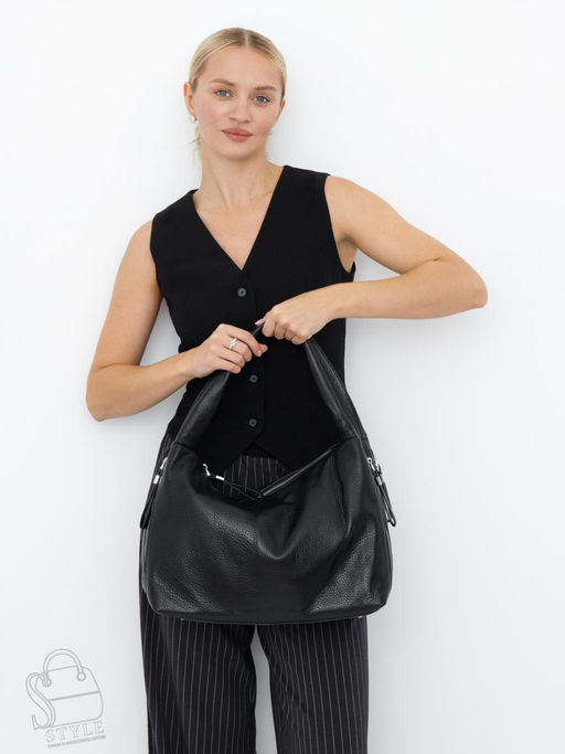 Сумка женская кожаная 1019C black Polina&Eiterou