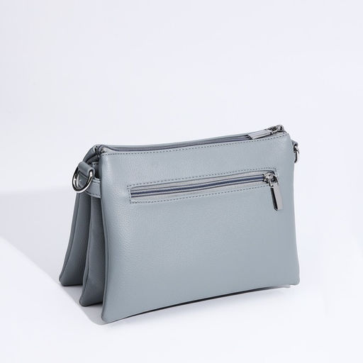 Сумка кросс-боди на молнии, 3 наружных кармана, цвет серо-голубой - Simaland фото 2