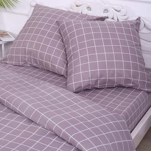 Постельное бельё 2сп Таттерсол серо-бежевый, 175х210см, 175х210см, 70х70см 2шт, бязь, 120г/м, хлопок 100% - Атра фото 2