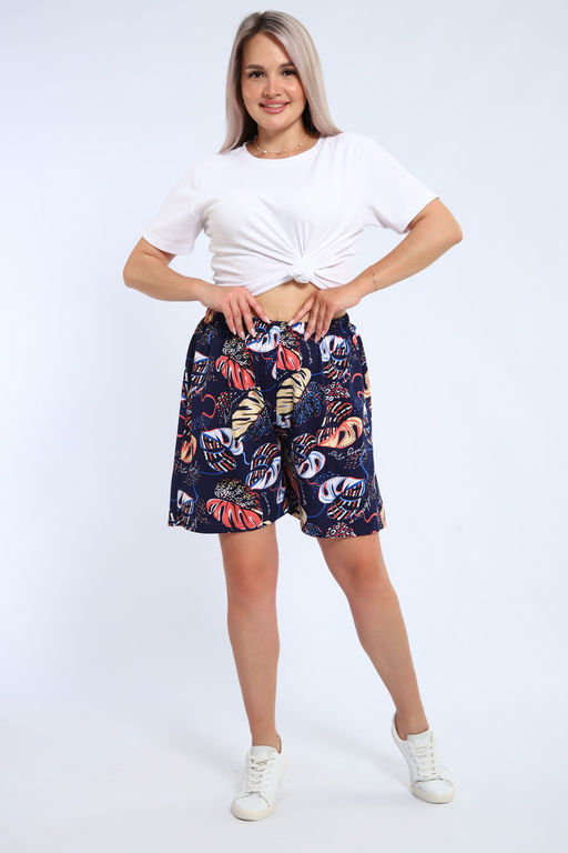 Шорты женские из кулирки Цветник папоротник
