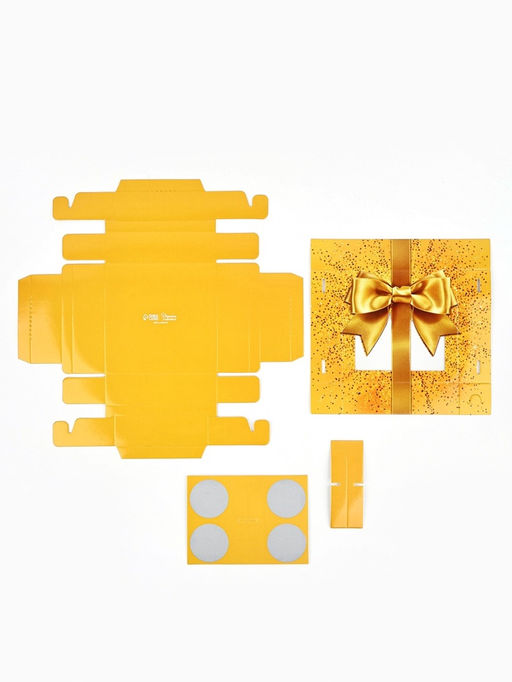 Цена за 5 шт. Коробка под 4 конфеты со скретч-слоем Бант, 10.5 х 10.5 х 3.5 см - Дарите счастье фото 6