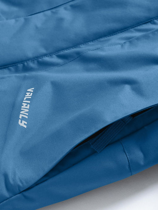 Парка зимняя подростковая для мальчика с капюшоном и мехом синего цвета 9535S - Valianly фото 15